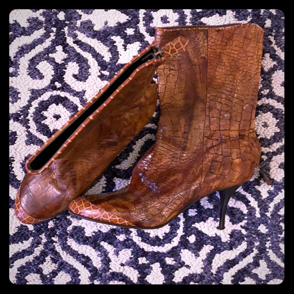 Hugo Boss Leather Snakeskin Heels